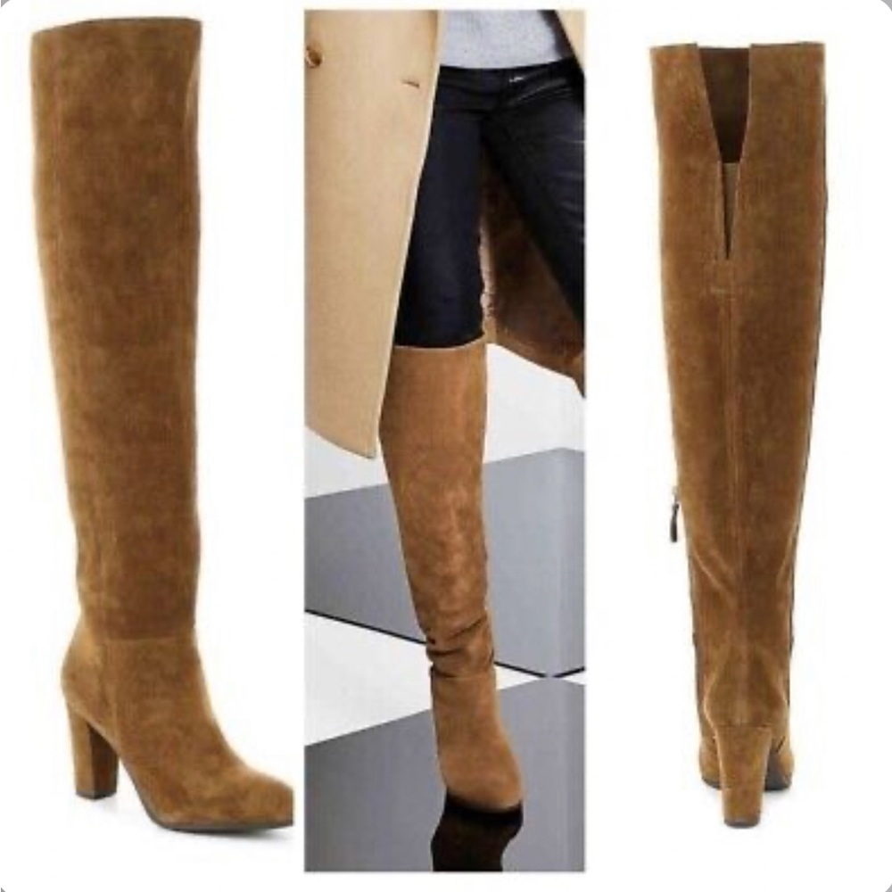 Franco Sarto Brown Suede Knee High Boots